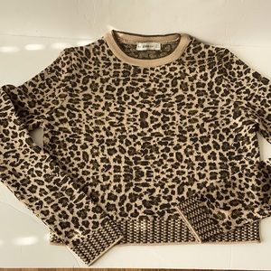 ZARA ANIMAL PRINT CREWNECK SWEATER Small